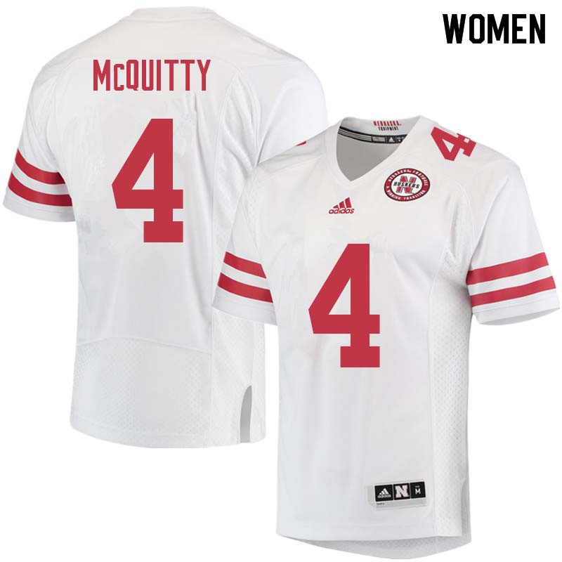 Women #4 Jaevon McQuitty Nebraska Cornhuskers College Football Jerseys Sale-White